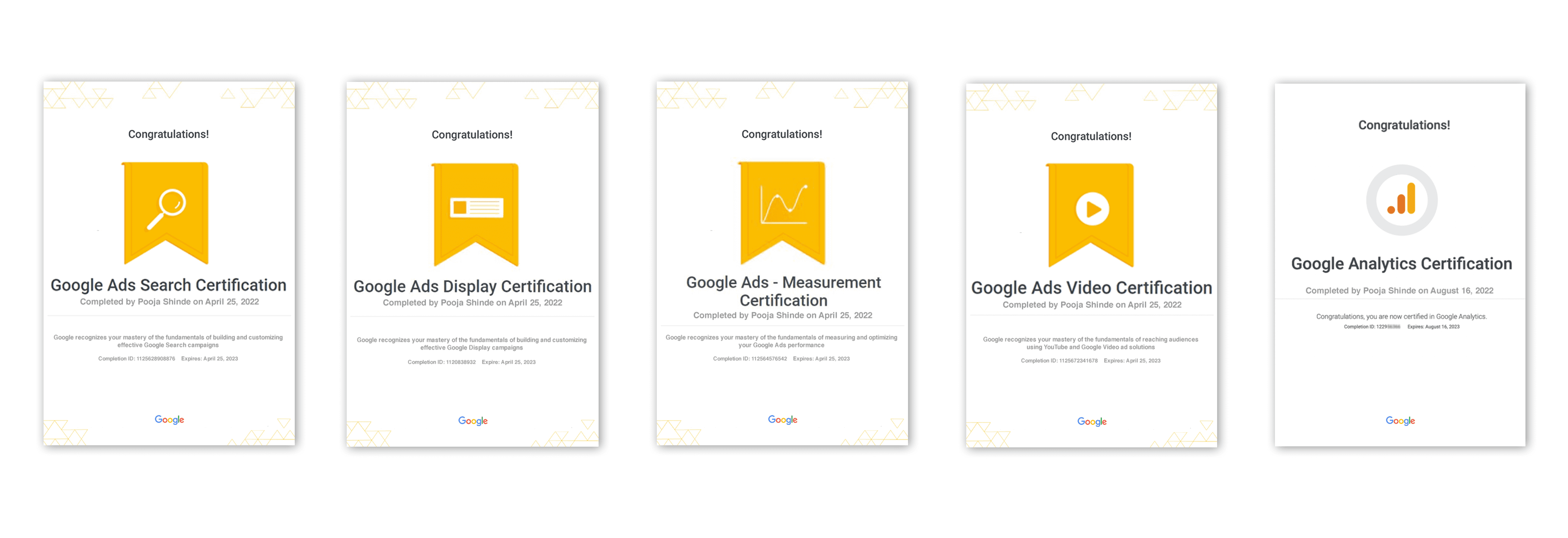 Google Ads & Google Analytics Certificates