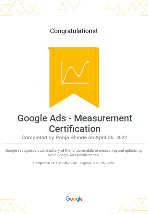 Google Ads Measurement Certificate