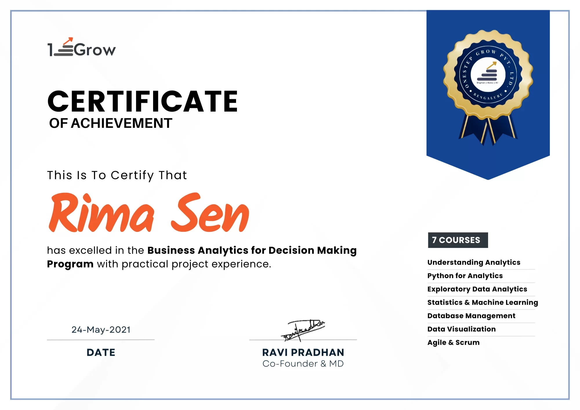 Business Analytics for Decision Making Program